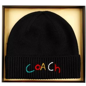 Sale: Coach Unisex Boxed Embroidered Rib Trim Wool Beanie/NWT now only $29 Firm